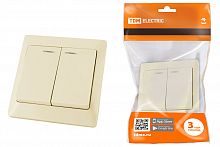 Выключатель 2 кл. с подсветкой 10А сл. кость "Ильмень" TDM (1/10/100) (SQ1823-0104)