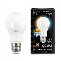 Лампа светодиодная GAUSS A60 10W E27 930lm 2700K/4100K изменямая цветовая температура (1/10/50) (102502110-T)