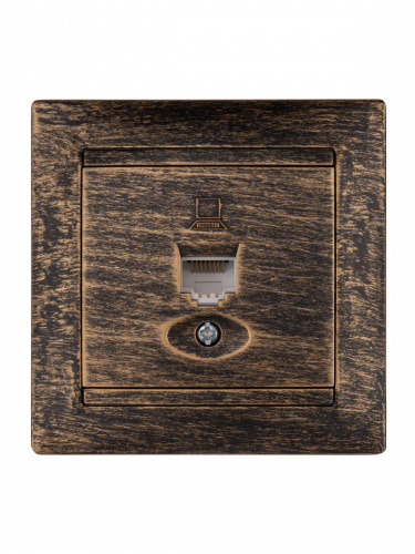 Розетка компьютерная RJ45 старинная бронза с/у, "Лама" (1/10) TDM (SQ1815-0757) фото 4 Розетка компьютерная RJ45 старинная бронза с/у, "Лама" (1/10) TDM (SQ1815-0757) фото 4