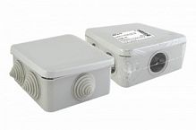 Распаячная коробка ОП 100х100х50мм, крышка, IP55, 6 вх. инд. штрихкод TDM (1/48) (SQ1401-1255)