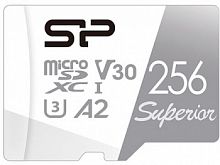 Карта памяти MicroSDXC  256GB  Silicon Power Class 10  Superior Colorful UHS-I U3 A2 (R/W 100/80 Mb/s) без адаптера (SP256GBSTXDA2V20)