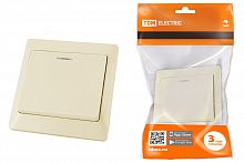 Выключатель 1 кл. с подсветкой 10А сл. кость "Ильмень" TDM (1/10/100) (SQ1823-0103)