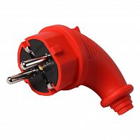 Вилка SMARTBUY угловая каучуковая 230В, 2P+PE, 16A, IP44 (1/20) (SBE-16-P09-Rr)