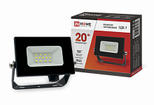 Прожектор светодиодный СДО-7 20Вт 230В 6500К IP65 черный IN HOME (1/40) (4690612034614)