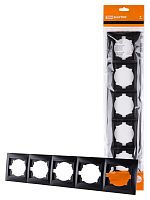 Рамка 5-ти постовая горизонтальная графит , с/у, "Лама" (10/120) TDM (SQ1815-0637)