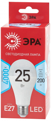 Лампа светодиодная ЭРА RED LINE LED A65-25W-840-E27 R Е27 / E27 25 Вт груша нейтральный белый свет (10/100/1200) (Б0048010) фото 2