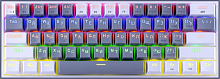 Клавиатура проводная механическая игровая REDRAGON Fizz Радужн,61 клав,тих,серо-белая (1/10) (70675)