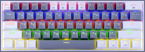Клавиатура проводная механическая игровая REDRAGON Fizz Радужн,61 клав,тих,серо-белая (1/10) (70675) Клавиатура проводная механическая игровая REDRAGON Fizz Радужн,61 клав,тих,серо-белая (1/10) (70675)
