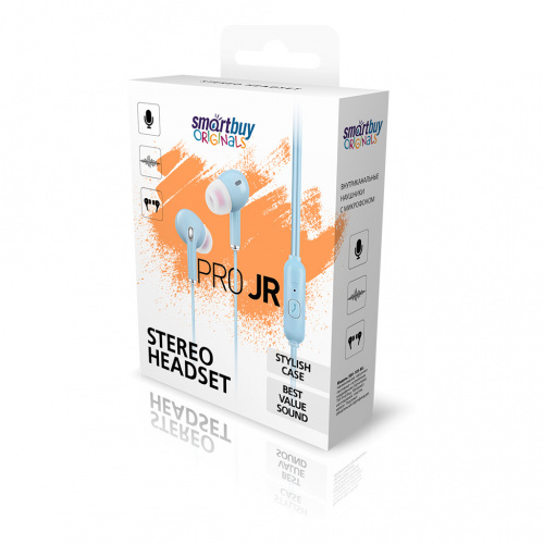 Внутриканальная гарнитура Smartbuy Pro JR, голубая (SBH-105-BU) (1/50)