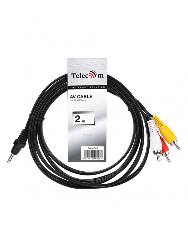 Кабель соединительный TELECOM 3.5 Jack (M) / 3 RCA (M), 2 м. (1/250) (TAV4545-2M) фото 3