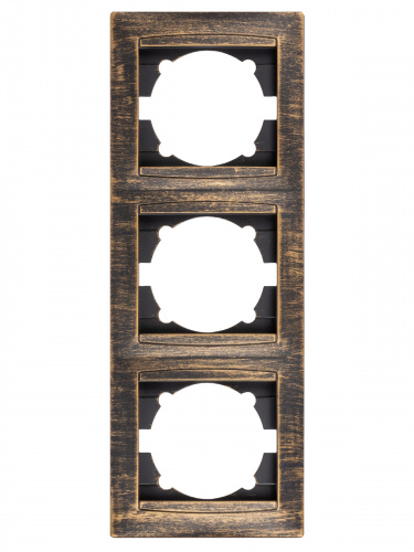 Рамка 3-х постовая вертикальная старинная бронза с/у, "Лама" (1/15) TDM (SQ1815-0780) фото 4 Рамка 3-х постовая вертикальная старинная бронза с/у, "Лама" (1/15) TDM (SQ1815-0780) фото 4