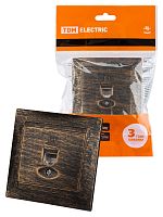 Розетка компьютерная RJ45  старинная бронза с/у, "Лама" (1/10) TDM (SQ1815-0757)