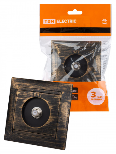 Розетка SAT (F-разъем) 0-2400МГц старинная бронза с/у, "Лама" (1/10) TDM (SQ1815-0762) Розетка SAT (F-разъем) 0-2400МГц старинная бронза с/у, "Лама" (1/10) TDM (SQ1815-0762)