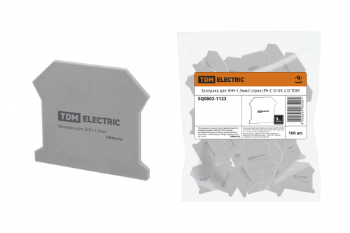 Заглушка для ЗНН-1,5мм2 серая (Ph-C D-UK 2,5) TDM (1/100/1000) (SQ0803-1123)