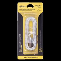 Кабель RITMIX RITMIX RCC-312, белый, USB - micro USB, 1 м. (1/100) (15119416)