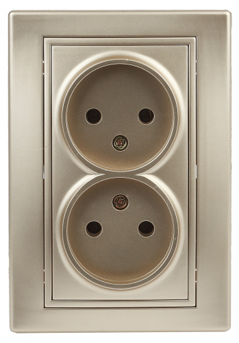 Розетка INTRO 2х2P, 16АХ-250В, скрытой установки, Plano, шампань (1/10/100/1800) (Б0030067) фото 10