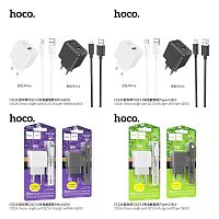 Блок питания сетевой 1 USB HOCO CS12A Ocean, PD18Вт, QC3.0, кабель USB - микро USB, цвет: белый (1/28/168) (6942007603713)