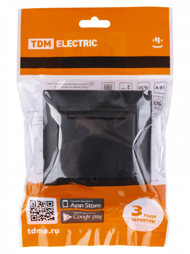 Розетка 2П+З 16А 250В IP44 с защ. шт. с крышкой графит , с/у, "Лама" (10/120) TDM (SQ1815-0614) фото 2 Розетка 2П+З 16А 250В IP44 с защ. шт. с крышкой графит , с/у, "Лама" (10/120) TDM (SQ1815-0614) фото 2