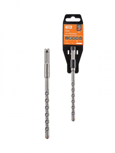 Бур по бетону, 8×160×100 мм, SDS-Plus, 4 резца, пластиковый держатель, 1 шт, "Рубин" TDM (1/200) (SQ1094-0205)