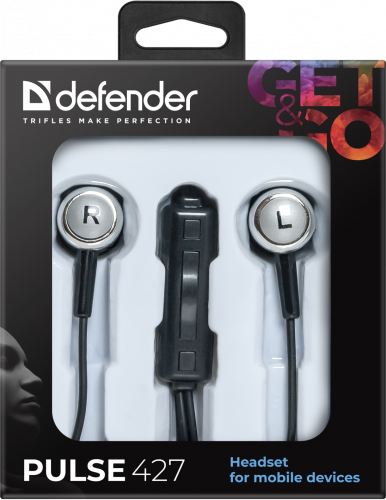 Наушники внутриканальные DEFENDER Pulse-427, вакуумная., шнур 1.2 м, черные (1/160) (63427) фото 6