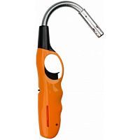 Бытовая газовая пьезозажигалка с классическим пламенем многоразовая (1 шт.) оранжевая СК-302W с гибким стержнем СОКОЛ (1/144) (61-0963)