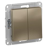 Механизм выключателя 2-кл. С/У ATLASDESIGN 10А IP20 (сх. 5) 10AX механизм шампань Systeme Electric ATN000551 (1/10/60)
