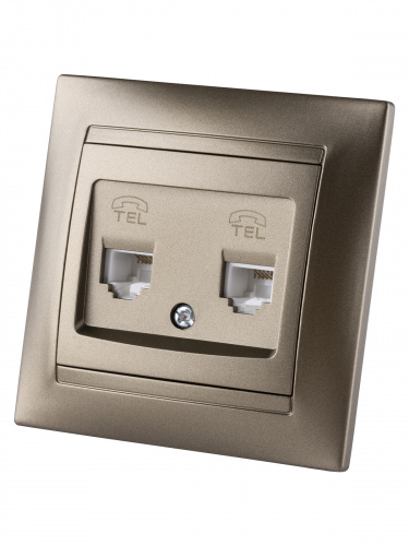 Розетка двойная телефонная RJ11 бронза , с/у, "Лама" (10/120) TDM (SQ1815-0718) фото 5 Розетка двойная телефонная RJ11 бронза , с/у, "Лама" (10/120) TDM (SQ1815-0718) фото 5