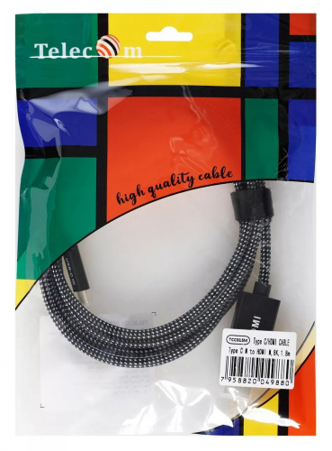 Кабель-адаптер USB Type-Cm --> HDMI(m) 4K@120Hz 8K@30Hz, 1.8m Telecom <TCC015M-1.8M> фото 3 Кабель-адаптер USB Type-Cm --> HDMI(m) 4K@120Hz 8K@30Hz, 1.8m Telecom <TCC015M-1.8M> фото 3