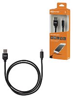 Дата-кабель TDM ДК 9, USB - Lightning, 1 м, тканевая оплетка, черный, (1/200) (SQ1810-0309)
