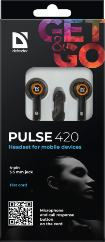 Наушники внутриканальные DEFENDER Pulse-420, вакуумная, регулят. громк., шнур 1.2 м, оранжевая (1/80) (63420) фото 9