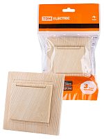 Розетка 2П+З 16А 250В IP44 с крышкой сосна , с/у, "Лама" (10/120) TDM (SQ1815-0326)