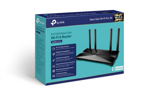 Роутер TP-LINK Archer AX10 AX1500 10/100/1000BASE-TX черный (1/10) (ARCHER AX10) фото 2