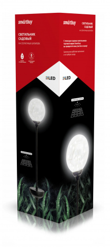 Светильник SMARTBUY садовый на солнечной батарее, пластик, 9x9x75 см (SBF-109) (1/12)