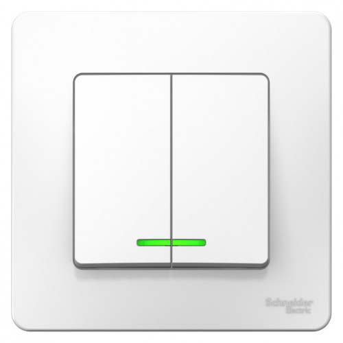Выключатель 2-кл. С/У BLANCA 10А IP20 (сх. 5) 250В с подсветкой бел. Systeme Electric BLNVS010511 (1/10/60)