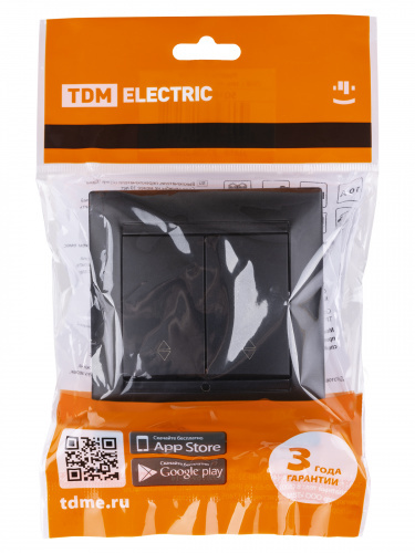 Выключатель на 2 направления 2 кл. 10А графит, с/у, "Лама" TDM (10/120) (SQ1815-0607) фото 2 Выключатель на 2 направления 2 кл. 10А графит, с/у, "Лама" TDM (10/120) (SQ1815-0607) фото 2