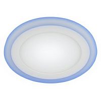 Светильник светодиодный ЭРА LED 3-9 BL круглый c cиней подсветкой LED 9W 220V 4000K (40/800) (Б0017493)