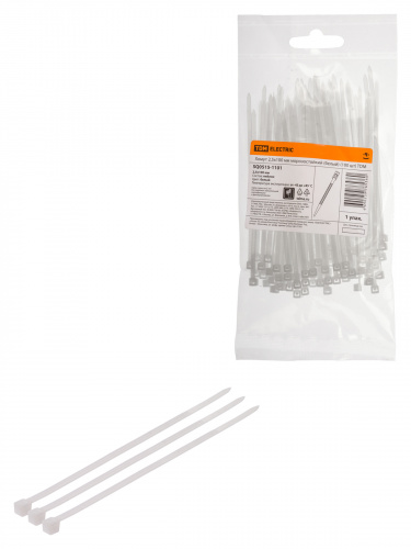 Хомут 2,5х100мм морозостойкий (белый) (100шт) TDM (1/260) (SQ0515-1101) Хомут 2,5х100мм морозостойкий (белый) (100шт) TDM (1/260) (SQ0515-1101)