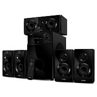 Акустическая система 5.1 SVEN HT-210, чёрный, мощность (RMS):50Вт+5x15Вт, Bluetooth, Optical, Coaxial, FM-тюнер, USB/SD, дисплей, ПДУ (SV-014124)