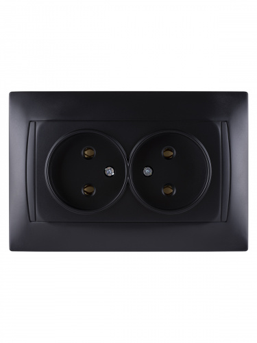 Розетка двойная 2П 10А 250В графит , с/у, "Лама" (7/84) TDM (SQ1815-0624) фото 4