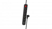 Сетевой фильтр RITMIX RM-351CK Black, удлинитель, 5 розеток, USB-C, копка питания, кабель медный 3м, 16А, 3680Вт, с заземлением (1/20) (80004153)