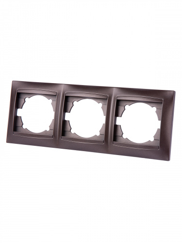 Рамка 3-х постовая горизонтальная шоколад , с/у, "Лама" (15/180) TDM (SQ1815-0531) фото 5 Рамка 3-х постовая горизонтальная шоколад , с/у, "Лама" (15/180) TDM (SQ1815-0531) фото 5