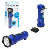 Фонарь КОСМОС светодиодный KOCAcc102LED аккумуляторный, 2 режима, 0, 5W LED, 300mAh прямая зарядка от 220В (1/25/100)
