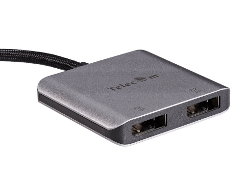Кабель соединительный DP(m)--> dual DP(f) MST HUB 0.15m , 8K@60Hz +1m USB-C charge cable,TELECOM <TUC603> фото 2 Кабель соединительный DP(m)--> dual DP(f) MST HUB 0.15m , 8K@60Hz +1m USB-C charge cable,TELECOM <TUC603> фото 2