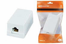 Компьютерная розетка внешняя, двусторонний скотч, крепление на винты, 1xRJ-45, белый TDM (1/500) (SQ1809-0003)