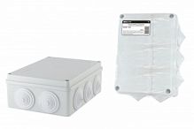 Распаячная коробка ОП 190х140х70мм, крышка, IP55, 10 гермовводов, инд. штрихкод, TDM (1/20) (SQ1401-1244)
