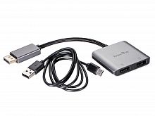Кабель соединительный DP(m)--> dual DP(f) MST HUB 0.15m , 8K@60Hz +1m USB-C charge cable,TELECOM <TUC603>