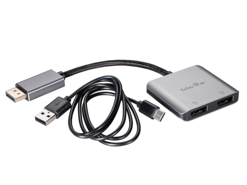 Кабель соединительный DP(m)--> dual DP(f) MST HUB 0.15m , 8K@60Hz +1m USB-C charge cable,TELECOM <TUC603> Кабель соединительный DP(m)--> dual DP(f) MST HUB 0.15m , 8K@60Hz +1m USB-C charge cable,TELECOM <TUC603>