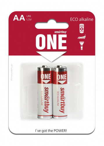 Элемент питания SMARTBUY ONE  LR6 BL2   (24/240) (SOBA-2A02B-Eco)