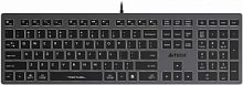 Клавиатура проводная A4TECH Fstyler FX60H серая/белая USB slim Multimedia LED, серая (1/10) (FX60H GREY/WHITE)
