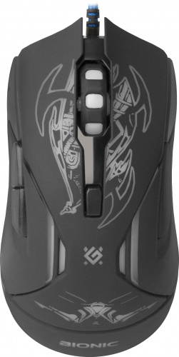 Мышь проводная игровая DEFENDER Bionic GM-250L, USB,  6 кнопок, черный,(1/40) (52250) фото 9